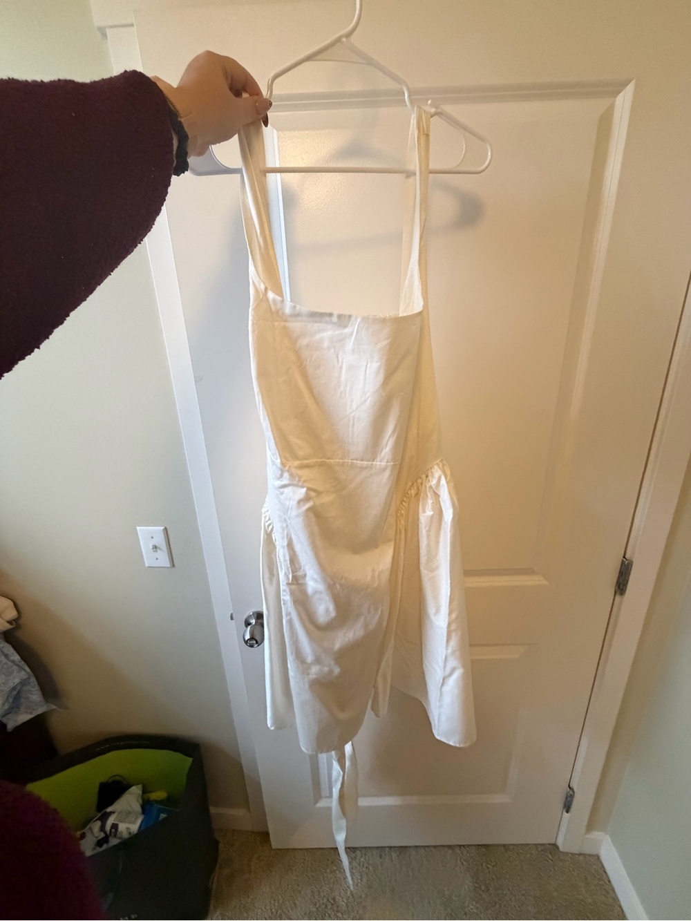 Eloquii Cream Apron-Style Midi Dress